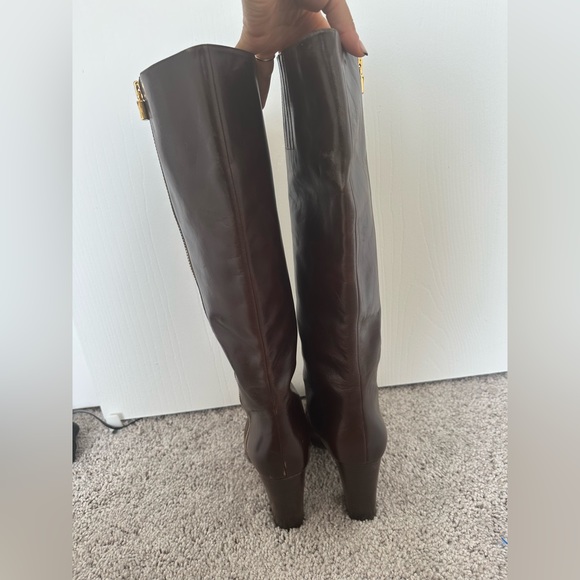 Michael Kors Tall Brown Leather Boots - Picture 3 of 11